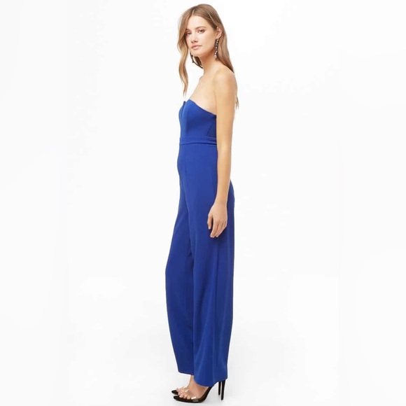 Forever 21 Pants - Forever 21 Strapless Royal Blue Jumpsuit Size M